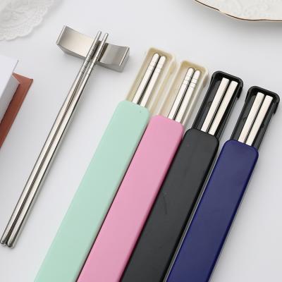 China Custom 304 Stainless Steel Chopsticks Metal Viable High Quality Reusable Stainless Steel Chopsticks Logo for sale