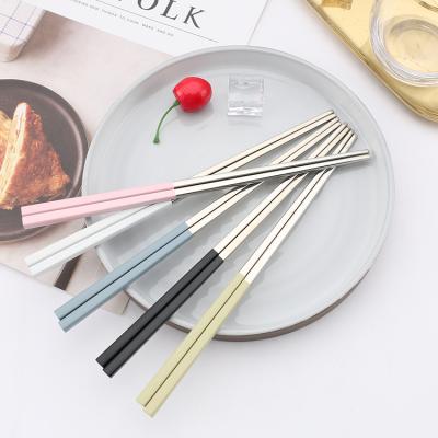 China 304 Stainless Steel Metal Viable High Quality Reusable Chopsticks For Family for sale