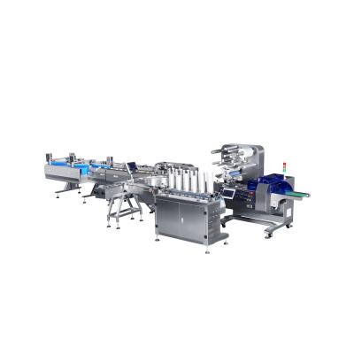 China Full Automatic Feeding Food Factory Sale Moon Hot Cake Tray Packing Line for sale