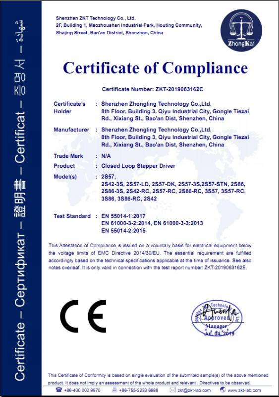 CE - Shenzhen Zhongling Technology Co., Ltd.