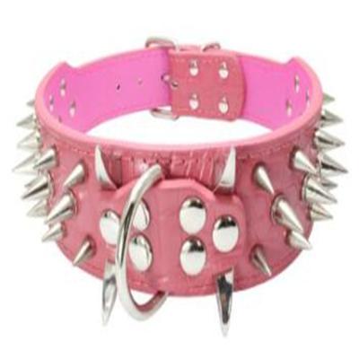 China Wholesale Pet Rivet Nail Spike Padded Large Dog Collar for sale