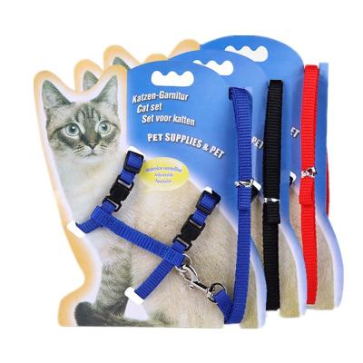 China Kitten Nylon Halter Harness Strap Cat Harness and Leash Padded Adjustable Safety Rope Leads for sale