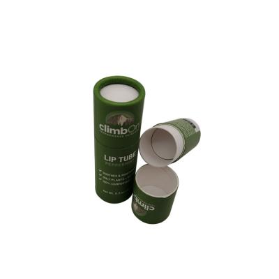 China Round Brown Lip Balm Paper Tube Packaging Container Recyclable for sale