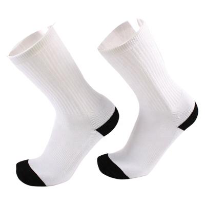 China Hot Sale QUICK DRY custom logo polyester white crew socks for sublimation socks for sale