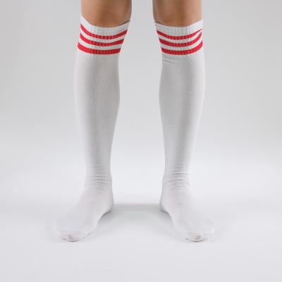 China Antibacterial Wholesale Hot Sale Stripe High Knee Soccer Long Socks Men for sale