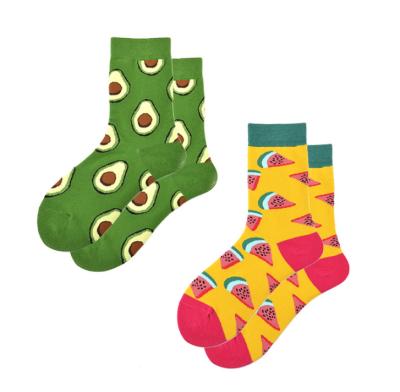 China New Design Fruit Couples Sporty Comfortable Cotton Printed Socks Men Socks With Custom Design for sale