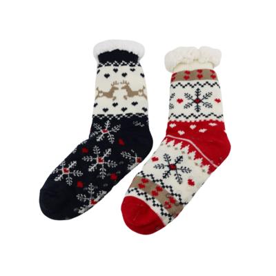 China Fuzzy Knit Indoor Floor Winter Non-slip Scrambled Socks Breathable Wholesale Grippers for sale