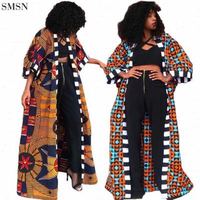 China Newest Design Autumn Winter Fashion 2021 New Women Ditch Coat Breathable African Ethnic Style Women's Long Print Coat for sale