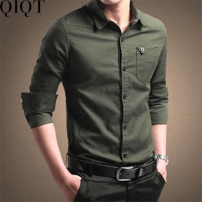 China Custom Logo 2022 Spring Men's Anti-pilling Clothing Turn Down Single Button Cotton Men's Long Sleeve Shirts For Men for sale