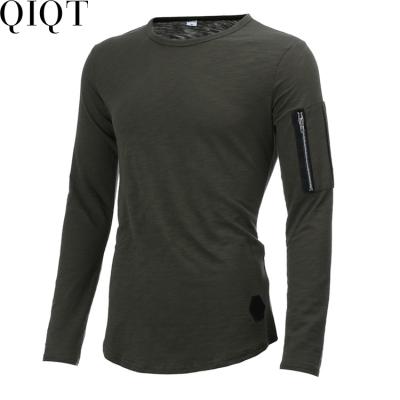 China Short sleeve summer stretching crew neck zipper stitching T-shirt 2022 women's long sleeve plain T-shirt along for sale