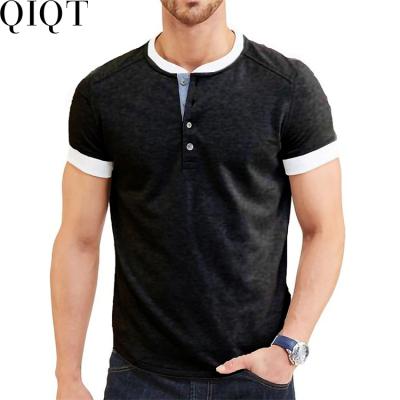 China Wholesale Gym Summer Solid Color Short Sleeve T-shirt Men's Henry Sleeve Top T-Shirt For Men for sale