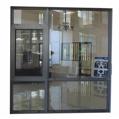 China Folding Aluminum Double Screen Tempered Glass Soundpoof Casement French Windows For Building for sale