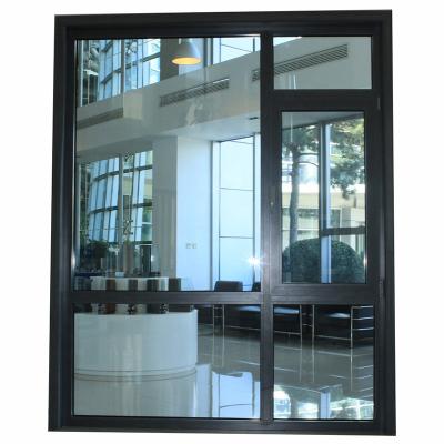 China Double Screen Thermal Break Tempered Glass Casement Aluminum Folding Glazed French Window In Windows For Apartment for sale