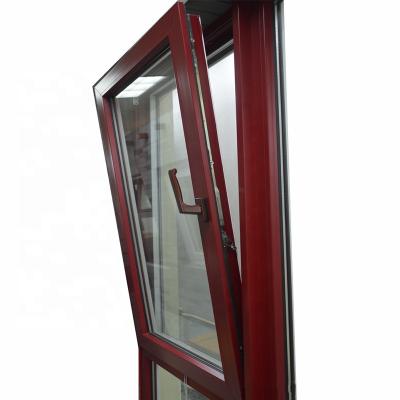 China Folding Screen Red Color Aluminum Alloy Thermal Double Tempered Tilt Turn Glazing Top Quality Window For House for sale