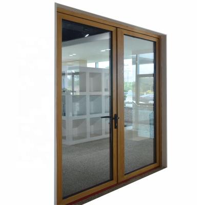 China French Thermal Break Tempered Glass Aluminum Casement Hinged Doors For Office Accommodation for sale