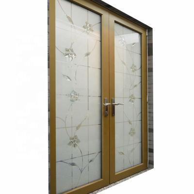 China Frosted Or Clear Aluminum Alloy French Thermal Break Casement Double Glass Door For Kitchen for sale