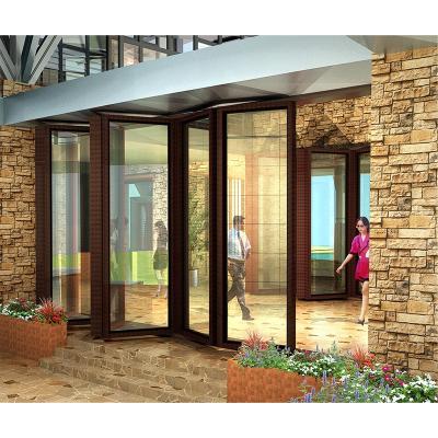 China Modern Aluminum Frame Tempered Glass Bi Fold Doors Accordion Folding Balcony Door for sale