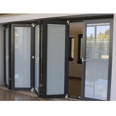 China Modern Australian Good Quality Bifold Glass Doors Front Main Entrance Accordion Door for sale