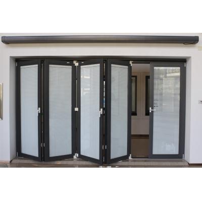 China Modern Thermal Aluminum Alloy Frame Double Break Bi-fold Glass Door For Balcony for sale