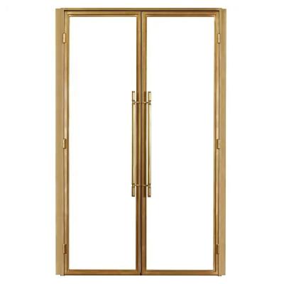 China Heat Insulation Copper Wood Glass French Door for sale