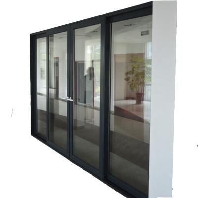 China Traditional aluminum alloy soundproof double glass sliding door for living room for sale