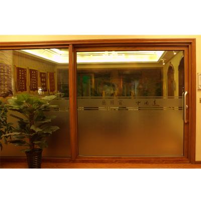 China Large Modern Double Glazed Tempered Glass Wooden Clad Aluminum Alloy Elevator Sliding Door For Mall for sale