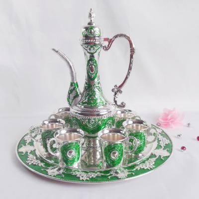 China Ramadan Viable Arabic Zinc Alloy Islamic Souvenir Gift Gold Tea Coffee Cup Holy Set for sale