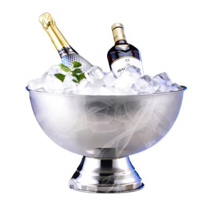 China Wholesale Custom Stainless Steel Minimalist Champagne Ice Bucket Modern Metal Large Champagne Wine Cooler Bowl For Parties 12L for sale