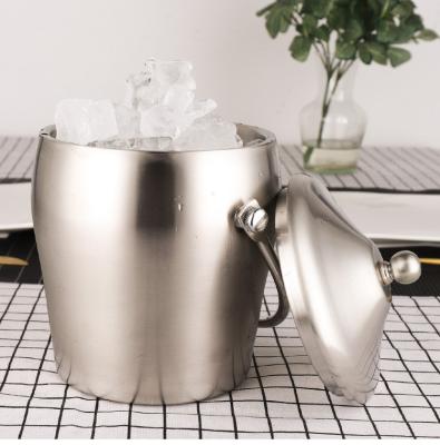 China Sustainable Double Wall Bar Metal Cooler Gold Stainless Steel Wine Beer Champagne Luxury Ice Buckets With Lid for sale