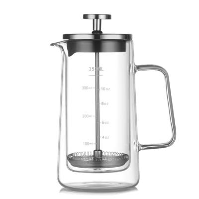 China WITH LID thick glass manual coffee maker the French home press and durable siphon tea and coffee maker for sale