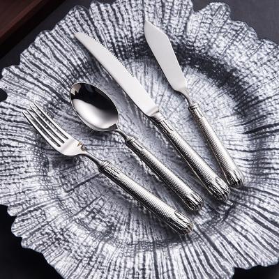 China Stocked Dinnerware and Wedding Silver Design SS 18/10 Stainless Steel Cutlery Set New Dinnerware Flatware Set for sale