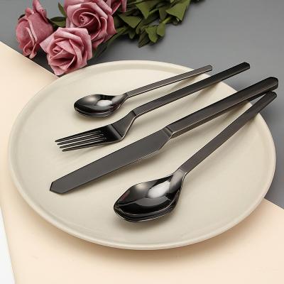 China Viable 4 Pcs Black Cutlery Set Stainless Steel For Restaurant, Party Dinnerware Set Birthday 18/10 Stainless Steel Flatware Sets for sale