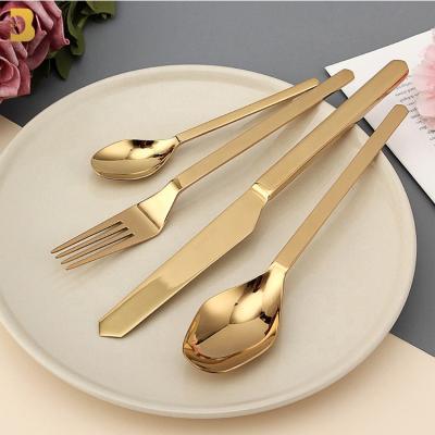 China Viable newcomer for 2019! wedding decorative dinnerware 304 stainless steel gold cutlery set for sale