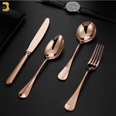 China Stocked 4 Piece Set Hot 2019 In USA Wedding Dinnerware SS 18/10 Gold Plated Cutlery Set for sale