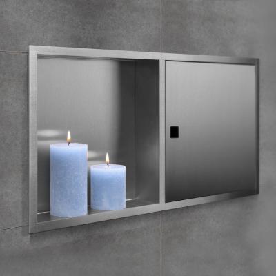 China Wholesale Black White Gold Stainless Steel Brush 300*300*70mm Shower Niche Wall Mounted Type Hotel for sale