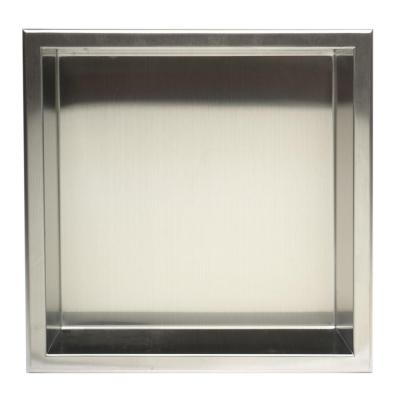 China Modern Wall Niche Insert Stainless Steel Use In Shower Bath Laundry Brushed Finish for sale