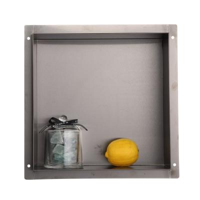 China 300*300*70mm Modern Shower Wall Niche Bathroom Matte Black Stainless Steel Niche for sale