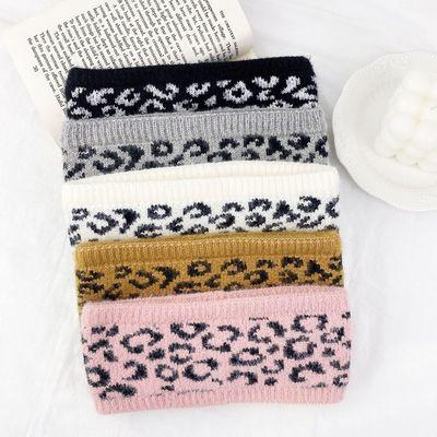 China BJ070 Fashion Hair Band Wool Accessories Headband Leopard Winter Knitting Headbands For Women for sale