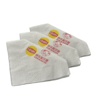 China White 2ply 1/4 Fold Wood Pulp Napkin Restaurant Paper Tissue Customize Logo for sale