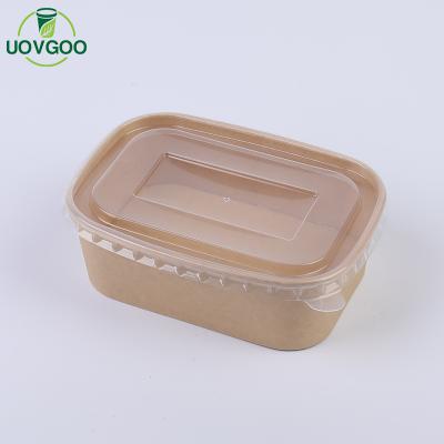 China Disposable Paper Lunch Box Eco - Friendly Disposable Take Out Bottom Bowl Paper Square Salad Bowl for sale