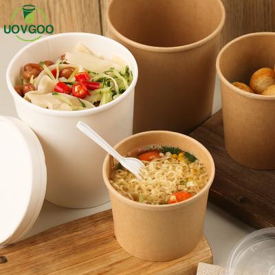 China Factory Disposable Soup Cup With Lid Paper Soup Bowl Take Away Portable Soup Cup for sale