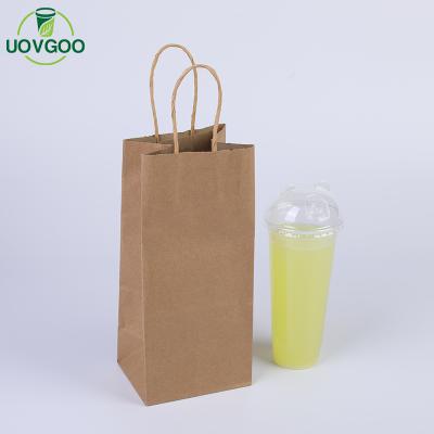 China Small Recycled Materials Disposable Paper Bag With Handle Paper Food Bag Paper Coffee Bag for sale