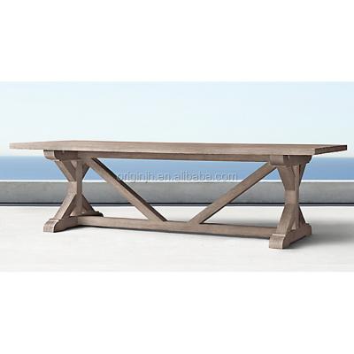 China Traditional Outdoor Garden Wood Carved Leg Teak Luxury Handcrafted High Quality Reclaimed Dining Table for sale