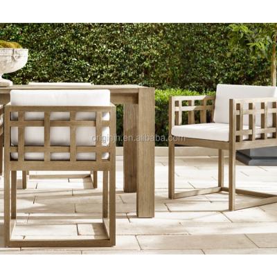 China Contemporary Truly Unique Clean Angles Low Aesthetic Luxury Teak Outdoor Furniture Soft Peeled Wood Table for sale