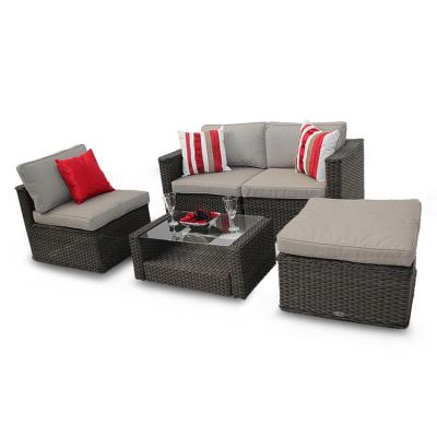 China Wholesale New Modern Style Full Rattan Factory Furniture Factory Furniture 4 Seater Modular Outdoor Garden Sofa Set for sale