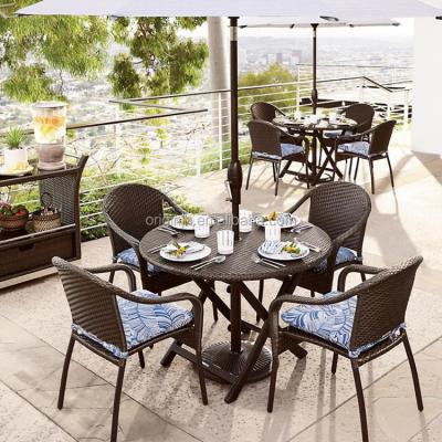 China Wholesale Modern Style Colombian Outdoor Restaurant Rattan Cafe Tables And Chairs Folding Patio Table Set for sale