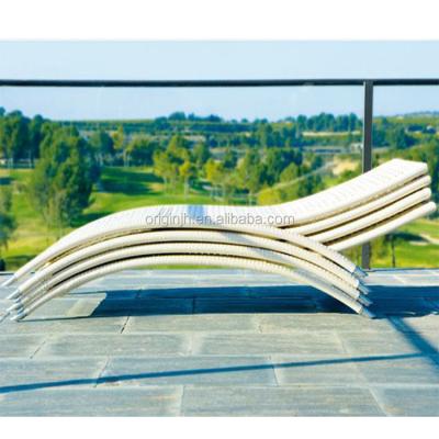 China Contemporary Unique Designed Outdoor Patio Beach Pool Furniture PE Rattan Wicker Stacking Convertible Outdoor Lounge for sale