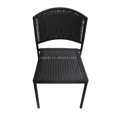 China Contemporary Simple Style Space Saving Premium Quality Garden Rattan Nest Armless Designed Stackable Wicker Chair for sale