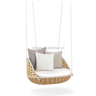 China Contemporary Enjoy Unparalleled Comfort Cushions Egg Shape Rattan Large Stuffed Durable Hanging Garden Swing Chair for sale