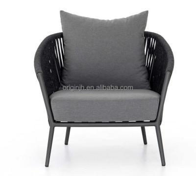 China Beautiful High Quality Contemporary Look Outdoor Patio Furniture Chair Legs Open Aluminum Frame Rope Armchair for sale